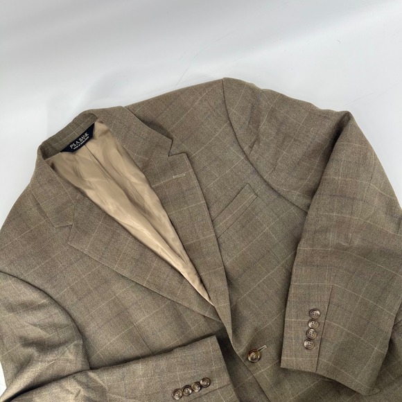 Jos. A. Bank Other - Jos A Bank 39R Blazer Mens Brown Plaid‎ Silk Wool Blend Sport Coat 2 Button